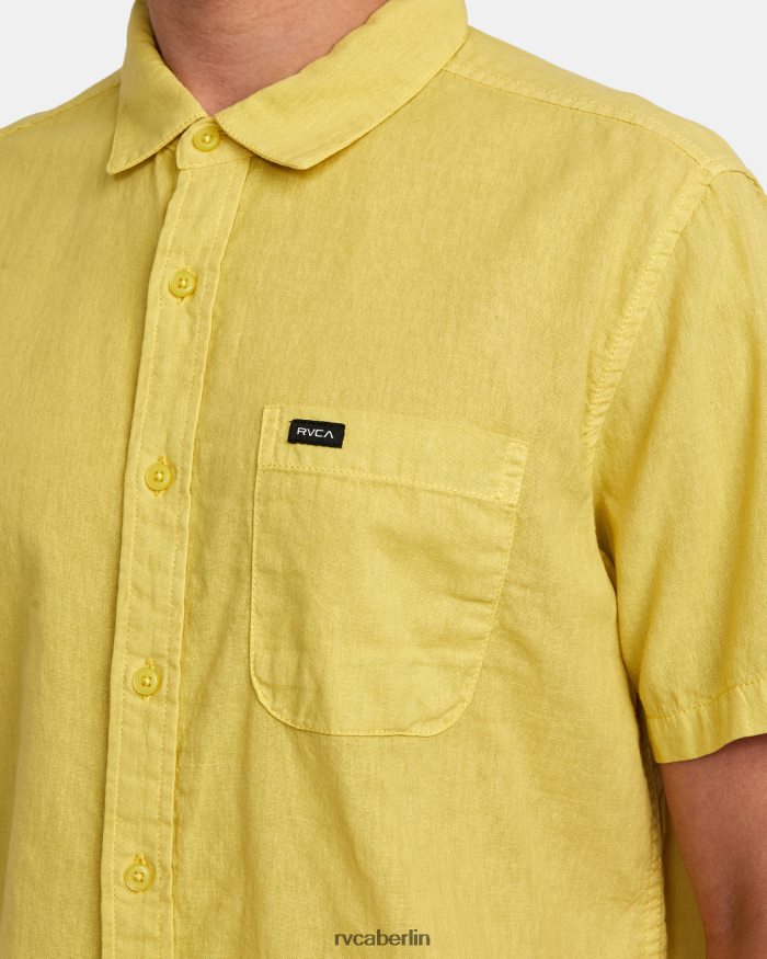 RVCA Kurzarmhemd aus PTC-Gewebe BF4L8X329 Kleidung Südliches Moos Männer