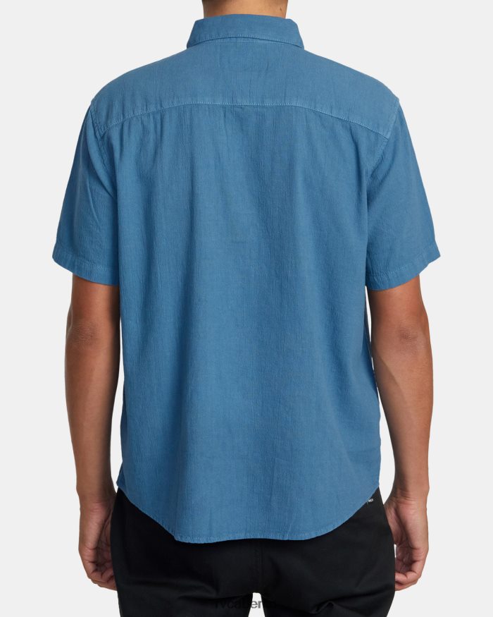 RVCA Kurzarmhemd aus PTC-Gewebe BF4L8X499 Kleidung kühles Blau Männer