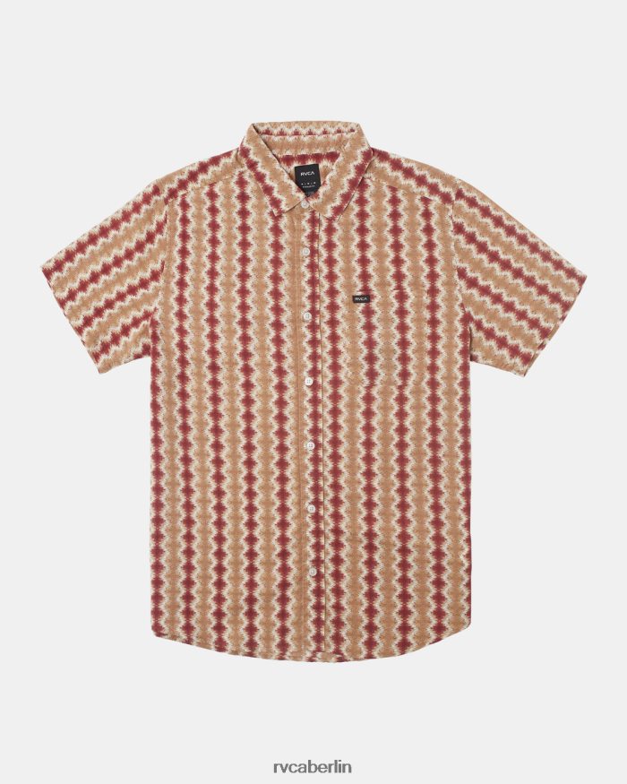 RVCA Kurzarmhemd aus Shima-Gaze BF4L8X136 Kleidung Zinnober Männer