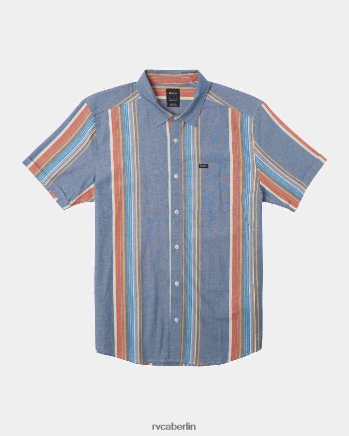 RVCA Mayday-Streifen-Kurzarmhemd BF4L8X30 Kleidung multi Männer