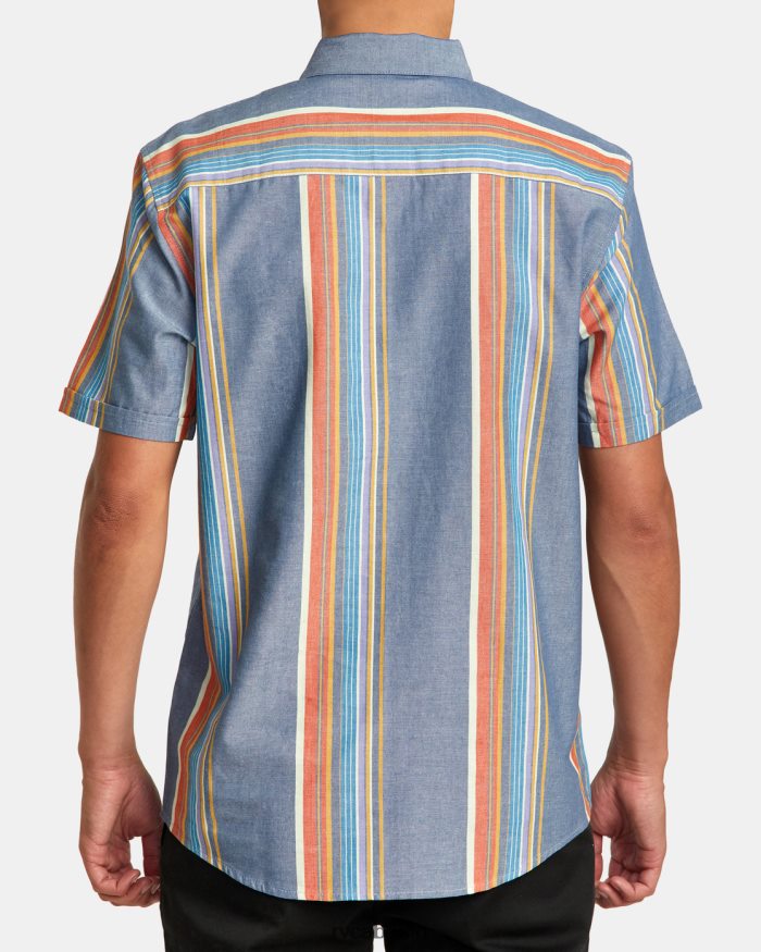 RVCA Mayday-Streifen-Kurzarmhemd BF4L8X30 Kleidung multi Männer