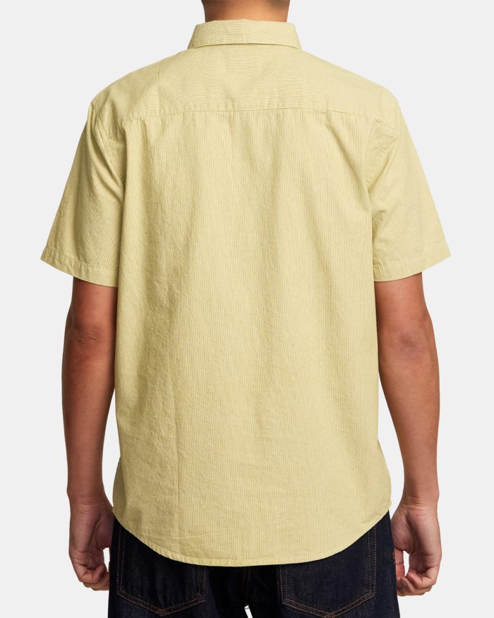 RVCA Visions gestreiftes Kurzarmhemd BF4L8X1000 Kleidung Sumpf Männer