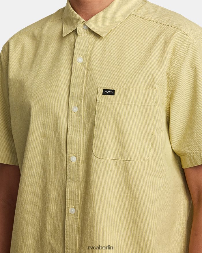 RVCA Visions gestreiftes Kurzarmhemd BF4L8X1000 Kleidung Sumpf Männer