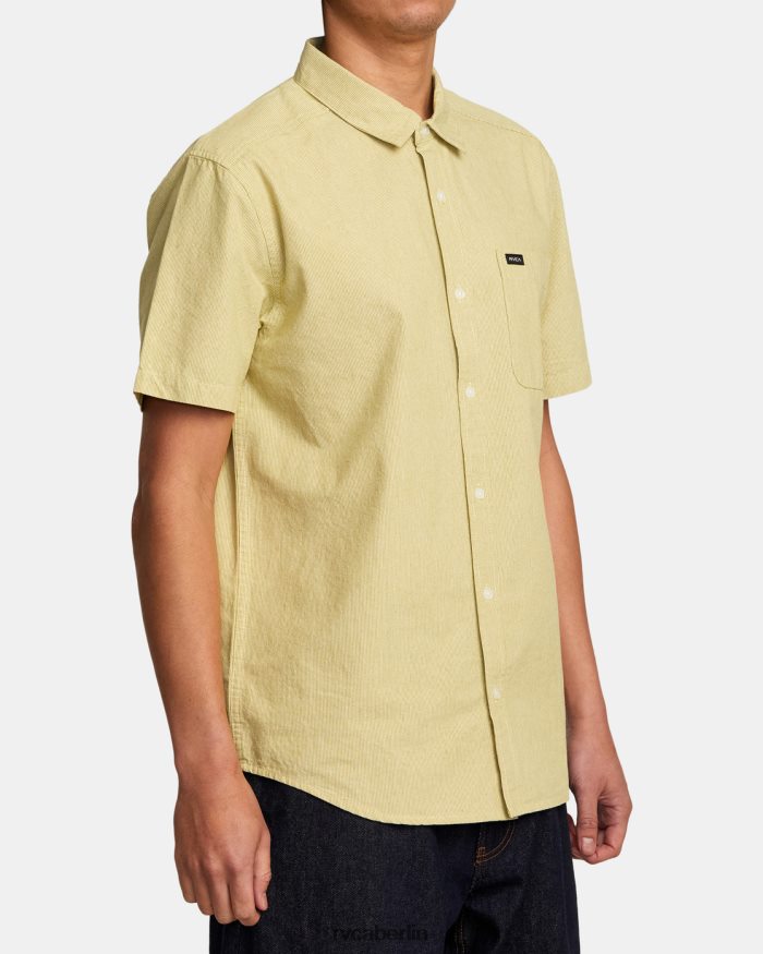 RVCA Visions gestreiftes Kurzarmhemd BF4L8X1000 Kleidung Sumpf Männer