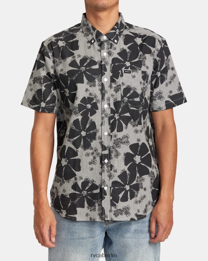 RVCA Yoyogi-Seersucker-Kurzarmshirt BF4L8X95 Kleidung Schwarz Männer