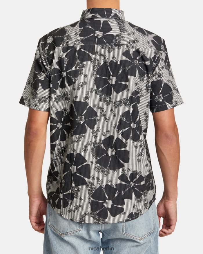 RVCA Yoyogi-Seersucker-Kurzarmshirt BF4L8X95 Kleidung Schwarz Männer