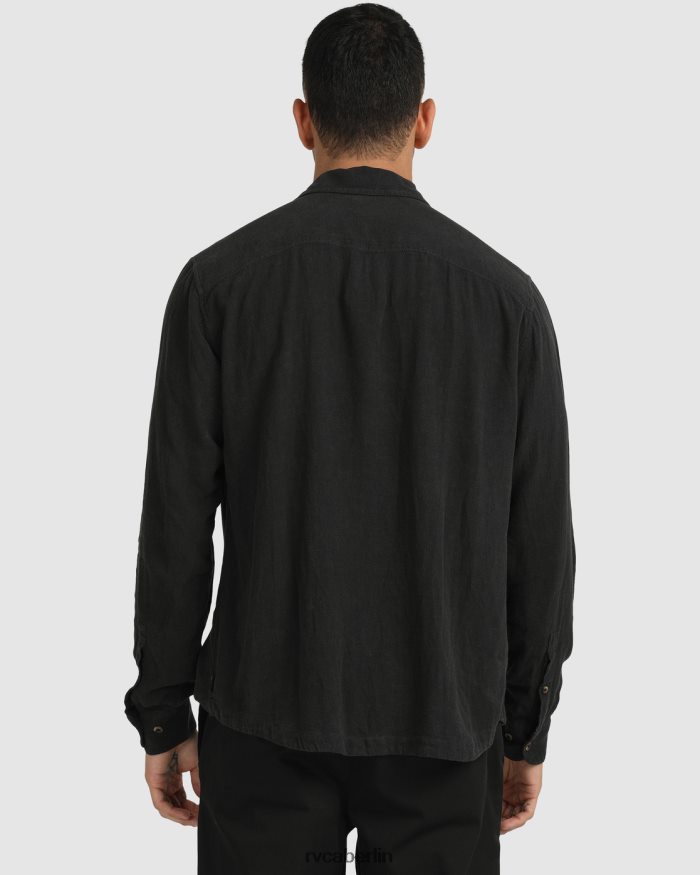 RVCA beat langärmliges Button-Down-Hemd BF4L8X1064 Kleidung Schwarz Männer