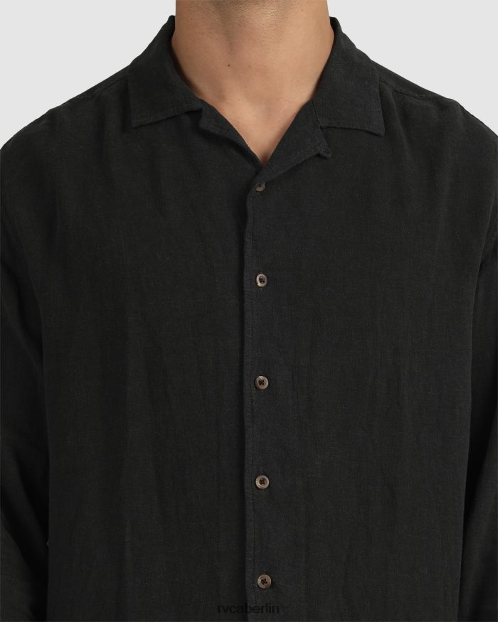 RVCA beat langärmliges Button-Down-Hemd BF4L8X1064 Kleidung Schwarz Männer