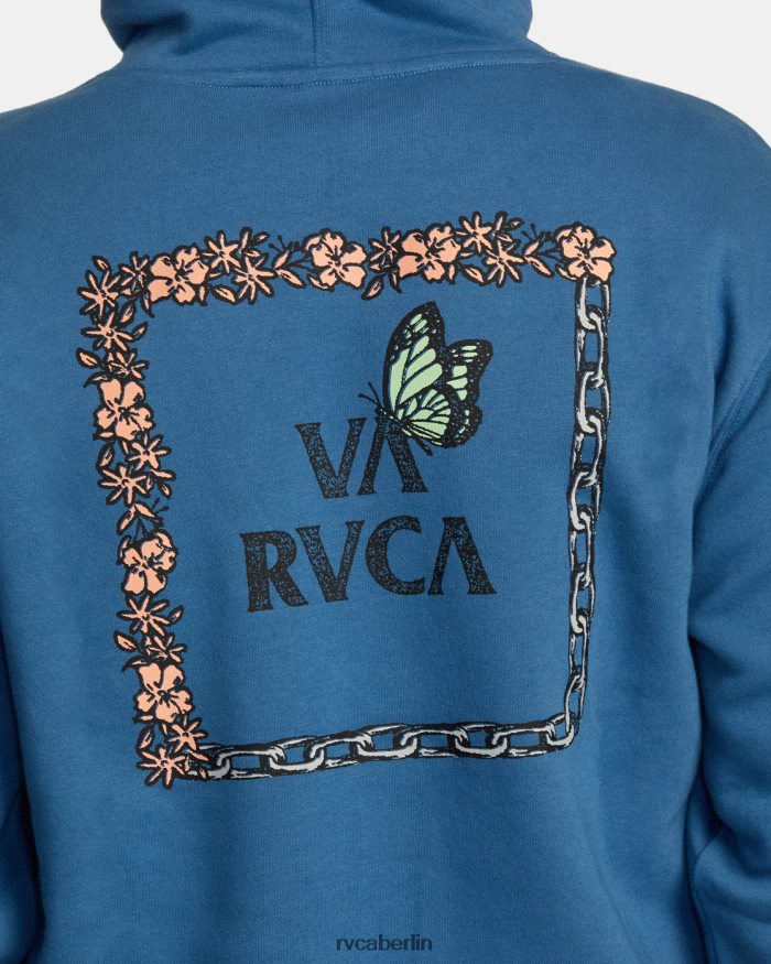 RVCA Kapuzenpullover der Nahrungskette BF4L8X549 Kleidung kühles Blau Männer