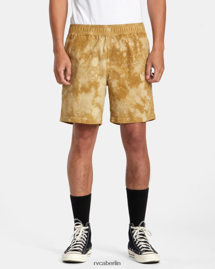 RVCA Civic gebleichte 18 elastische Shorts BF4L8X251 Kleidung Butterscotch Männer