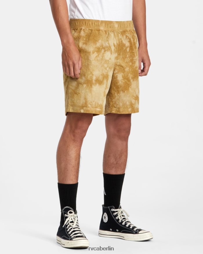 RVCA Civic gebleichte 18 elastische Shorts BF4L8X251 Kleidung Butterscotch Männer