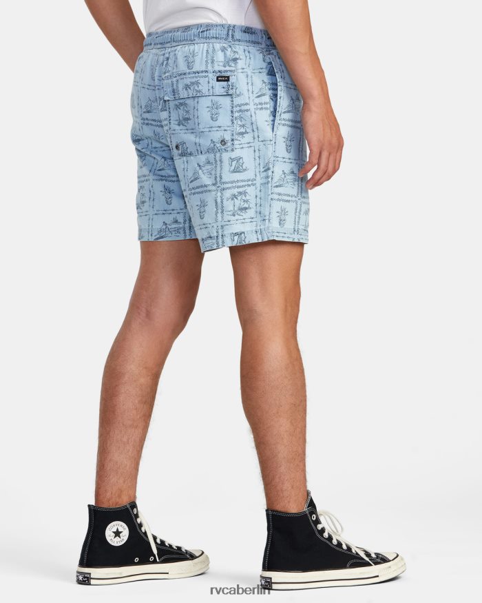 RVCA Escape Chambray elastische Shorts BF4L8X989 Kleidung gewaschener Denim Männer