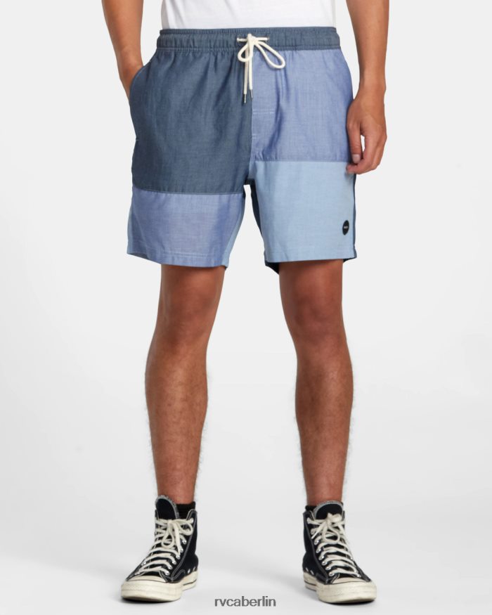 RVCA Patchwork elastische 17 elastische Shorts BF4L8X107 Kleidung Blau Männer