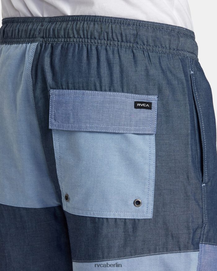 RVCA Patchwork elastische 17 elastische Shorts BF4L8X107 Kleidung Blau Männer