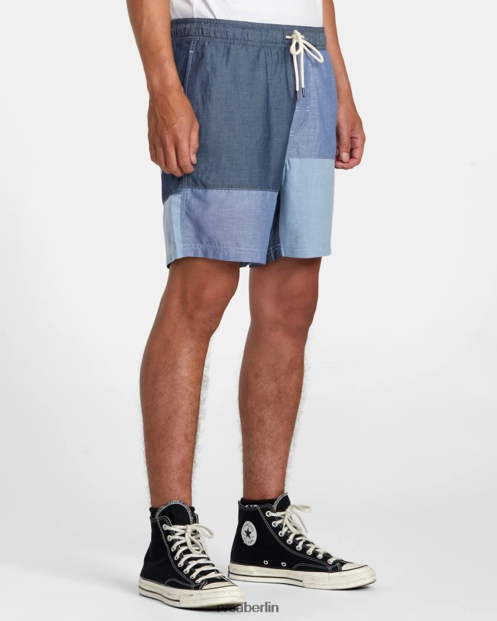 RVCA Patchwork elastische 17 elastische Shorts BF4L8X107 Kleidung Blau Männer
