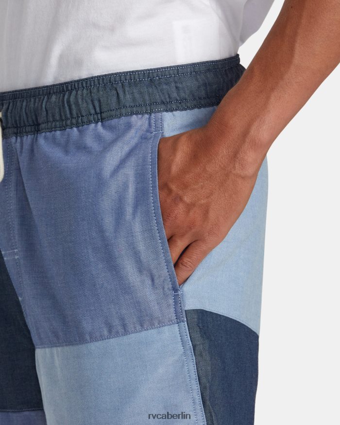 RVCA Patchwork elastische 17 elastische Shorts BF4L8X107 Kleidung Blau Männer