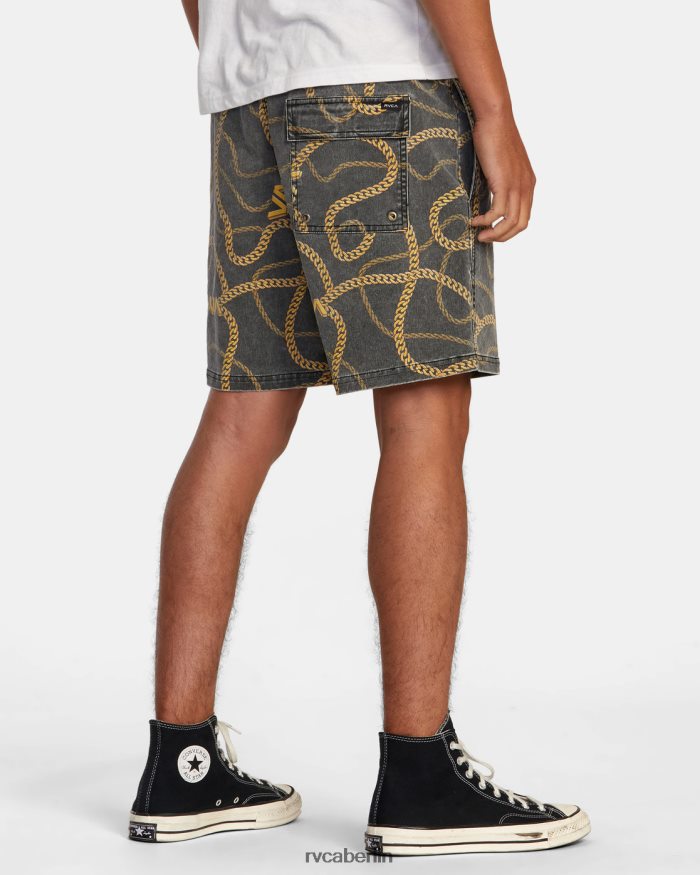 RVCA Walkshorts mit elastischem Bund und Escape-Print 17 BF4L8X500 Kleidung schwarzes Gold Männer