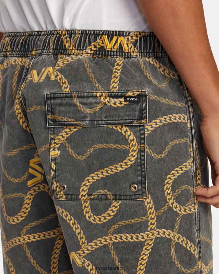 RVCA Walkshorts mit elastischem Bund und Escape-Print 17 BF4L8X500 Kleidung schwarzes Gold Männer