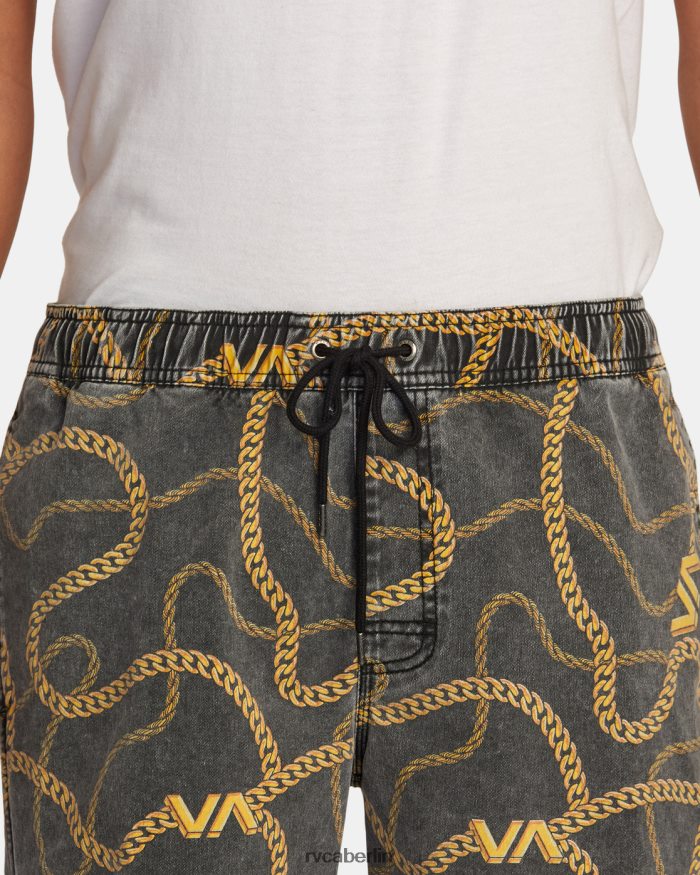 RVCA Walkshorts mit elastischem Bund und Escape-Print 17 BF4L8X500 Kleidung schwarzes Gold Männer