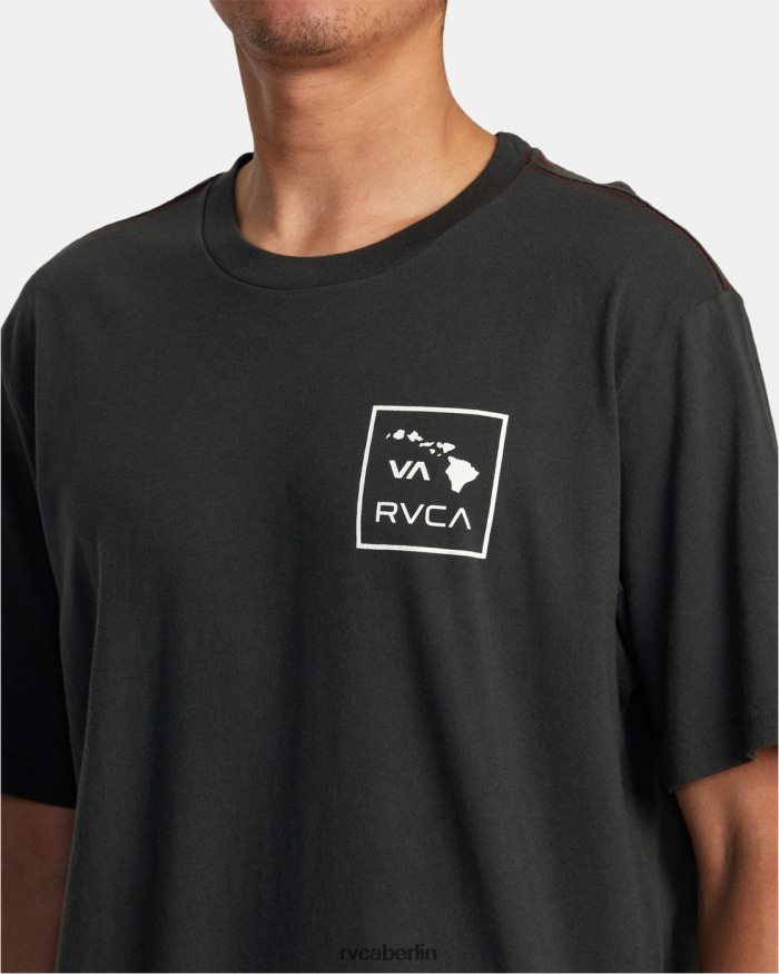 RVCA Hawaii-Va-Floss-T-Shirt BF4L8X261 Kleidung Pirat schwarz Männer