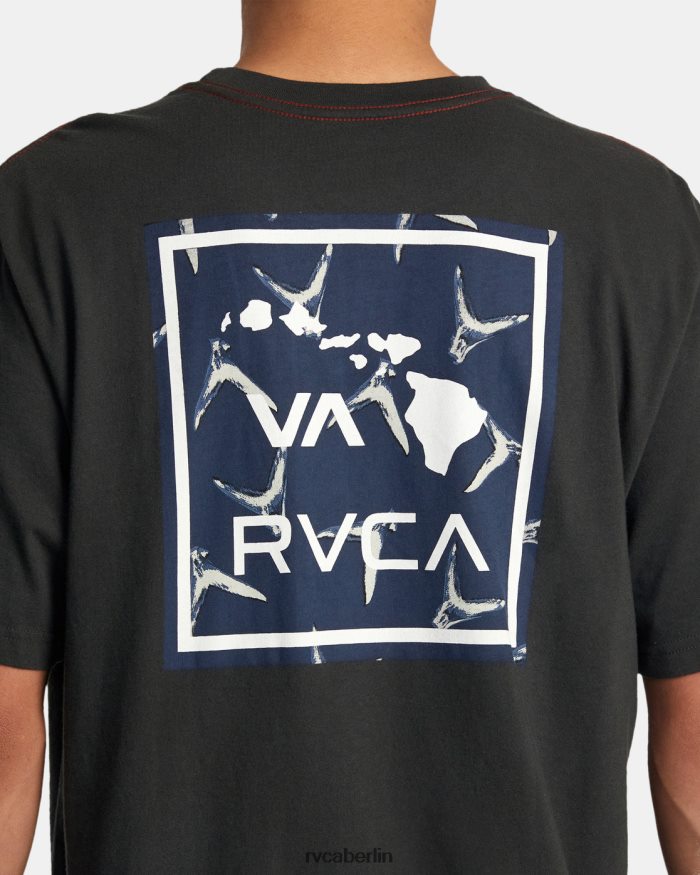 RVCA Hawaii-Va-Floss-T-Shirt BF4L8X261 Kleidung Pirat schwarz Männer