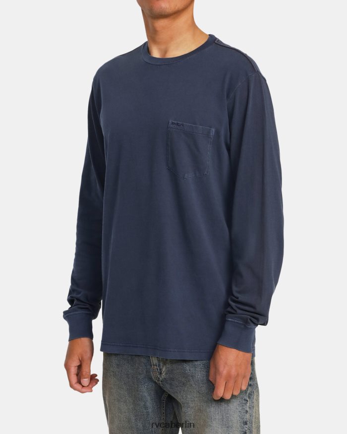 RVCA PTC-Pigment-Langarm-T-Shirt BF4L8X682 Kleidung stimmungsvolles Blau Männer