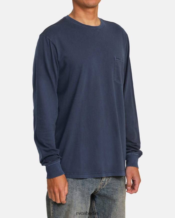 RVCA PTC-Pigment-Langarm-T-Shirt BF4L8X682 Kleidung stimmungsvolles Blau Männer