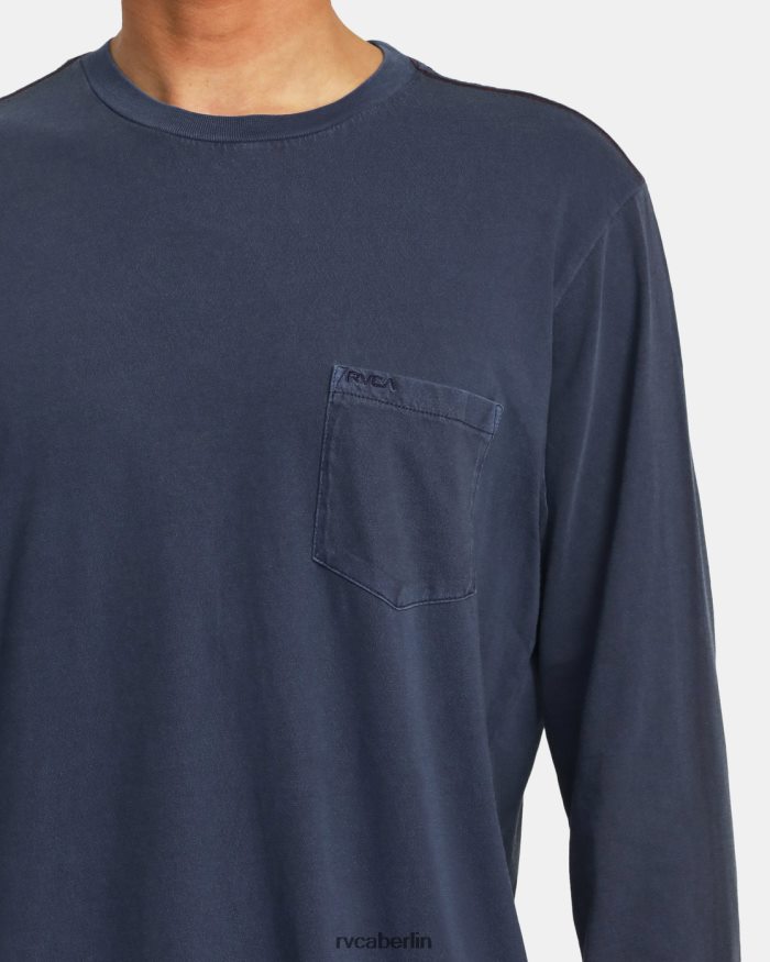RVCA PTC-Pigment-Langarm-T-Shirt BF4L8X682 Kleidung stimmungsvolles Blau Männer