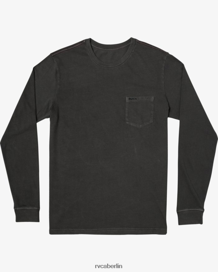 RVCA PTC-Pigment-Langarm-T-Shirt BF4L8X920 Kleidung Pirat schwarz Männer