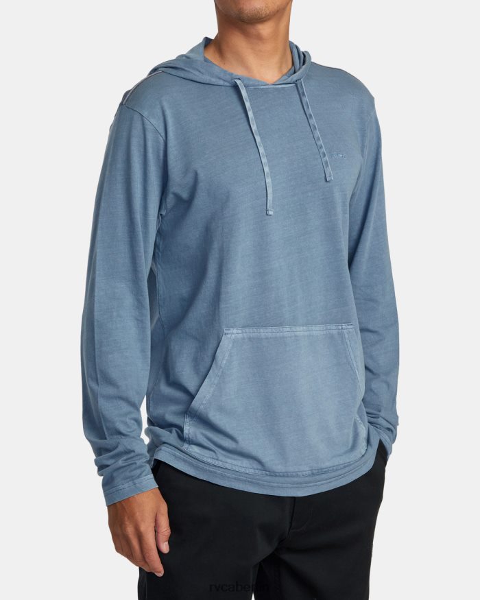 RVCA PTC-Pigment-Langarm-T-Shirt mit Kapuze BF4L8X435 Kleidung Industrieblau Männer