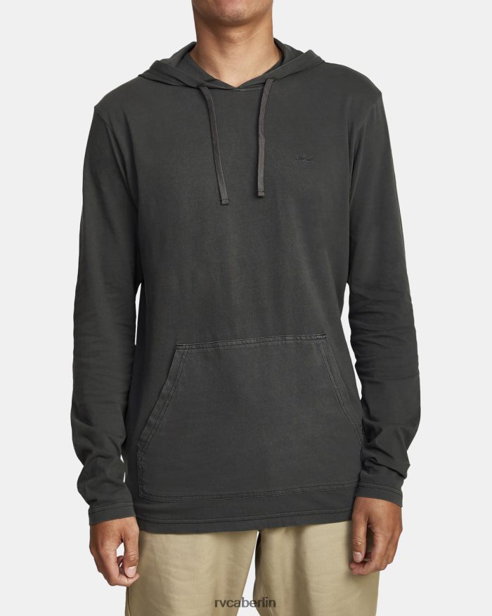 RVCA PTC-Pigment-Langarm-T-Shirt mit Kapuze BF4L8X851 Kleidung Pirat schwarz Männer
