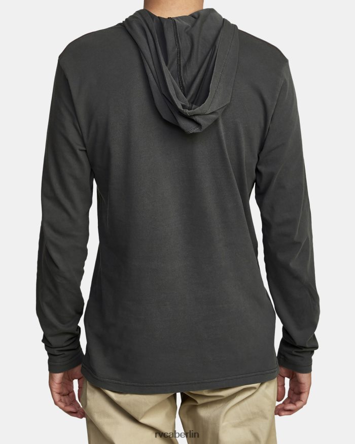 RVCA PTC-Pigment-Langarm-T-Shirt mit Kapuze BF4L8X851 Kleidung Pirat schwarz Männer