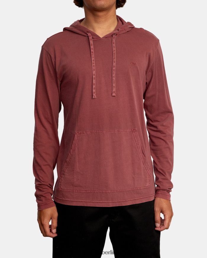 RVCA PTC-Pigment-Langarm-T-Shirt mit Kapuze BF4L8X966 Kleidung Ochsenblutrot Männer