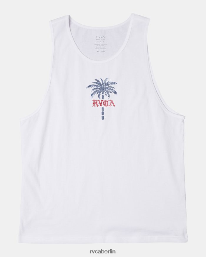 RVCA Palmdrahttank BF4L8X130 Kleidung Weiß Männer