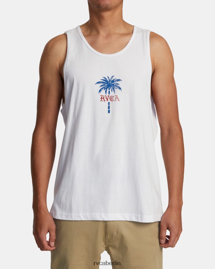RVCA Palmdrahttank BF4L8X130 Kleidung Weiß Männer