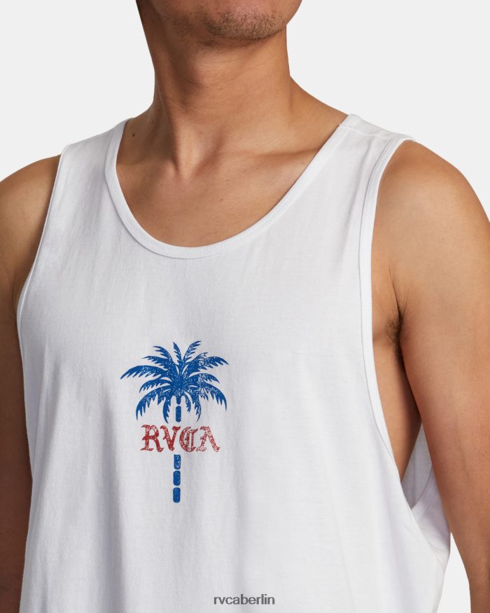 RVCA Palmdrahttank BF4L8X130 Kleidung Weiß Männer