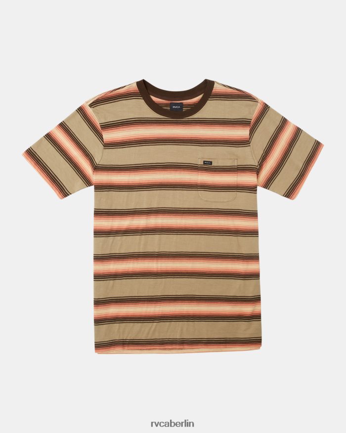 RVCA Polanco-Streifen-T-Shirt BF4L8X226 Kleidung khaki Männer