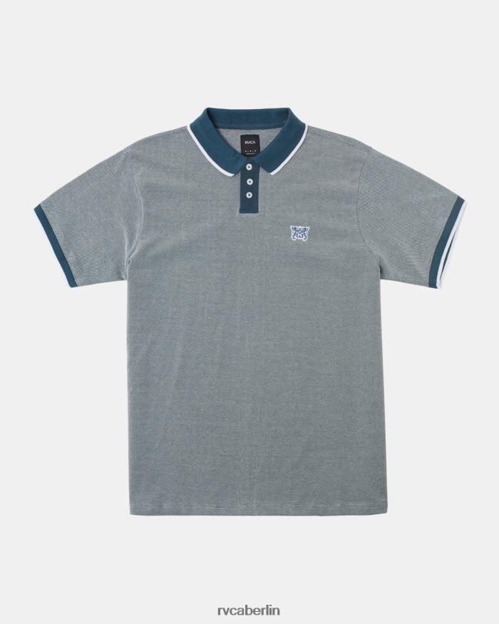 RVCA Wimpel-Vogelaugen-Poloshirt BF4L8X85 Kleidung Entenblau Männer
