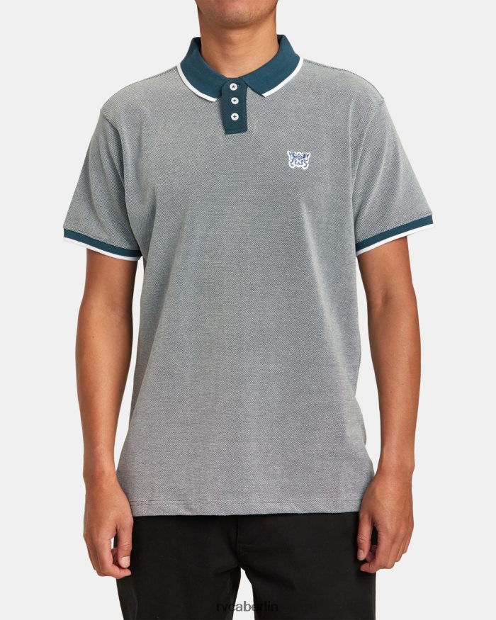 RVCA Wimpel-Vogelaugen-Poloshirt BF4L8X85 Kleidung Entenblau Männer