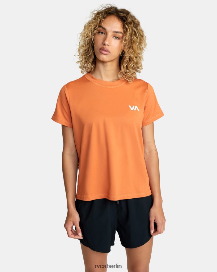 RVCA Sport-T-Shirt mit Belüftungsschlitzen BF4L8X1691 Kleidung Kakao Frauen