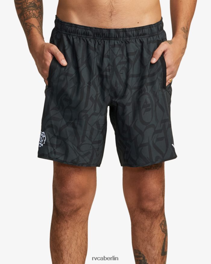 RVCA Thug Rose Yogger Stretch-Performance-Shorts BF4L8X319 Kleidung Schwarz Männer