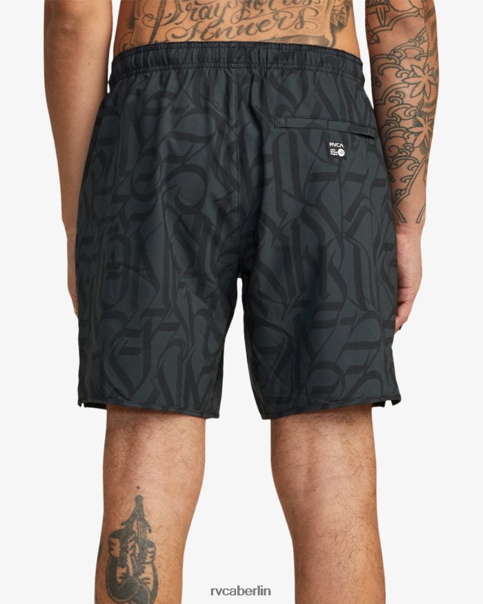 RVCA Thug Rose Yogger Stretch-Performance-Shorts BF4L8X319 Kleidung Schwarz Männer