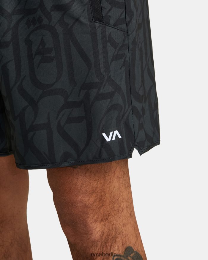 RVCA Thug Rose Yogger Stretch-Performance-Shorts BF4L8X319 Kleidung Schwarz Männer