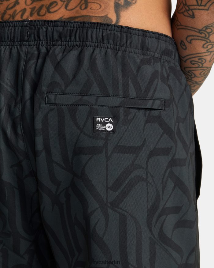 RVCA Thug Rose Yogger Stretch-Performance-Shorts BF4L8X319 Kleidung Schwarz Männer