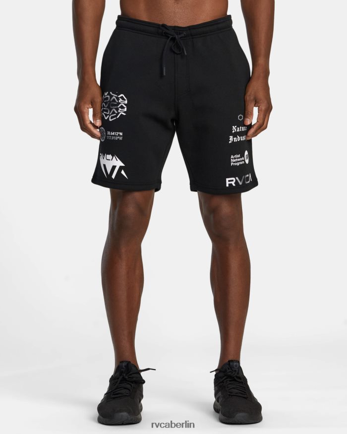 RVCA VA Sport 19 Sport-Sweatshorts BF4L8X264 Kleidung Schwarz-Weiss Männer