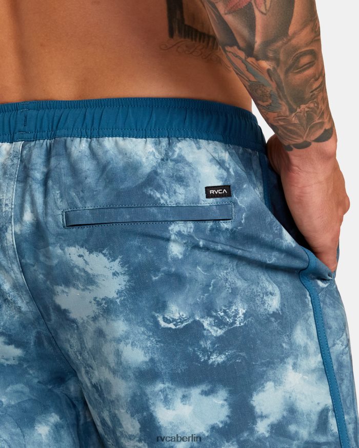 RVCA Yogger Hybrid-Sportshorts mit elastischem Bund 17 BF4L8X20 Kleidung blaugrüner Batikstoff Männer