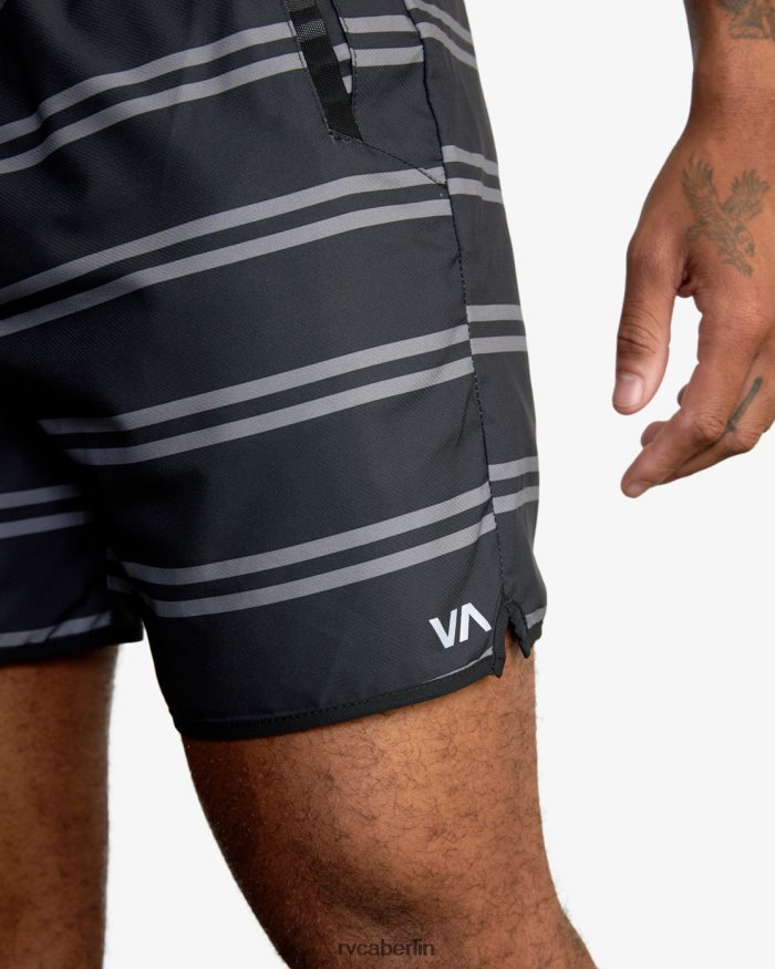 RVCA Yogger IV Shorts mit elastischem Bund 17 BF4L8X855 Kleidung schwarzer Streifen Männer