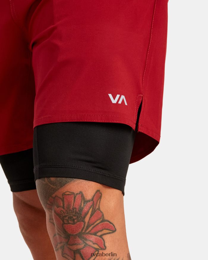 RVCA Yogger Train 2-in-1-Trainingsshorts mit elastischem Bund 17 BF4L8X220 Kleidung Kardinal Männer