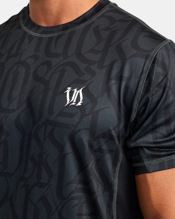 RVCA Thug Rose Sport Vent Performance Kurzarm-Oberteil BF4L8X1003 Kleidung Schwarz Männer