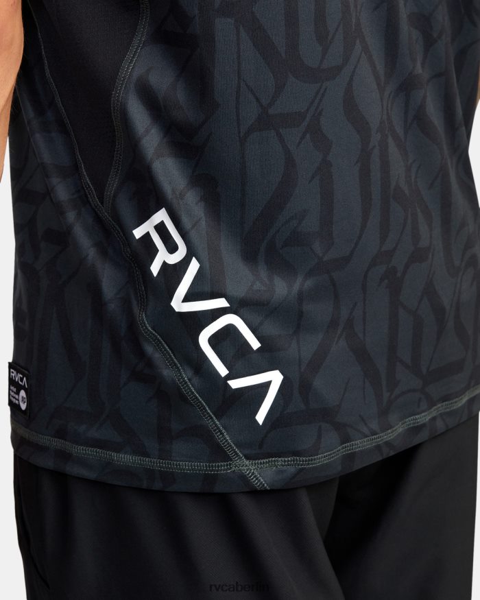 RVCA Thug Rose Sport Vent Performance Kurzarm-Oberteil BF4L8X1003 Kleidung Schwarz Männer